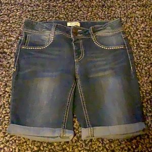 Girls Denim Bermuda Shorts